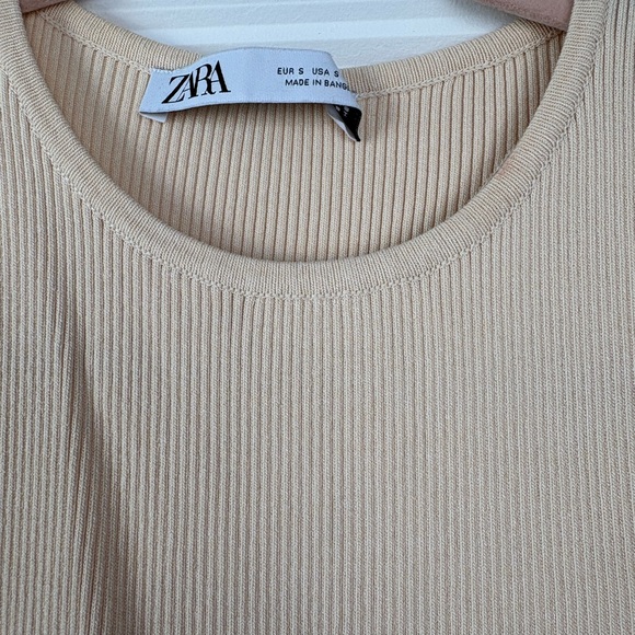 Zara Beige Ribbed Tank Top - Picture 3 of 3